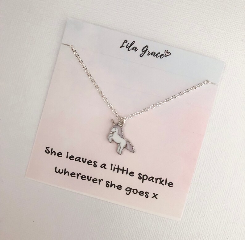 Pink Unicorn Bracelet Sterling Silver on Cord Gift