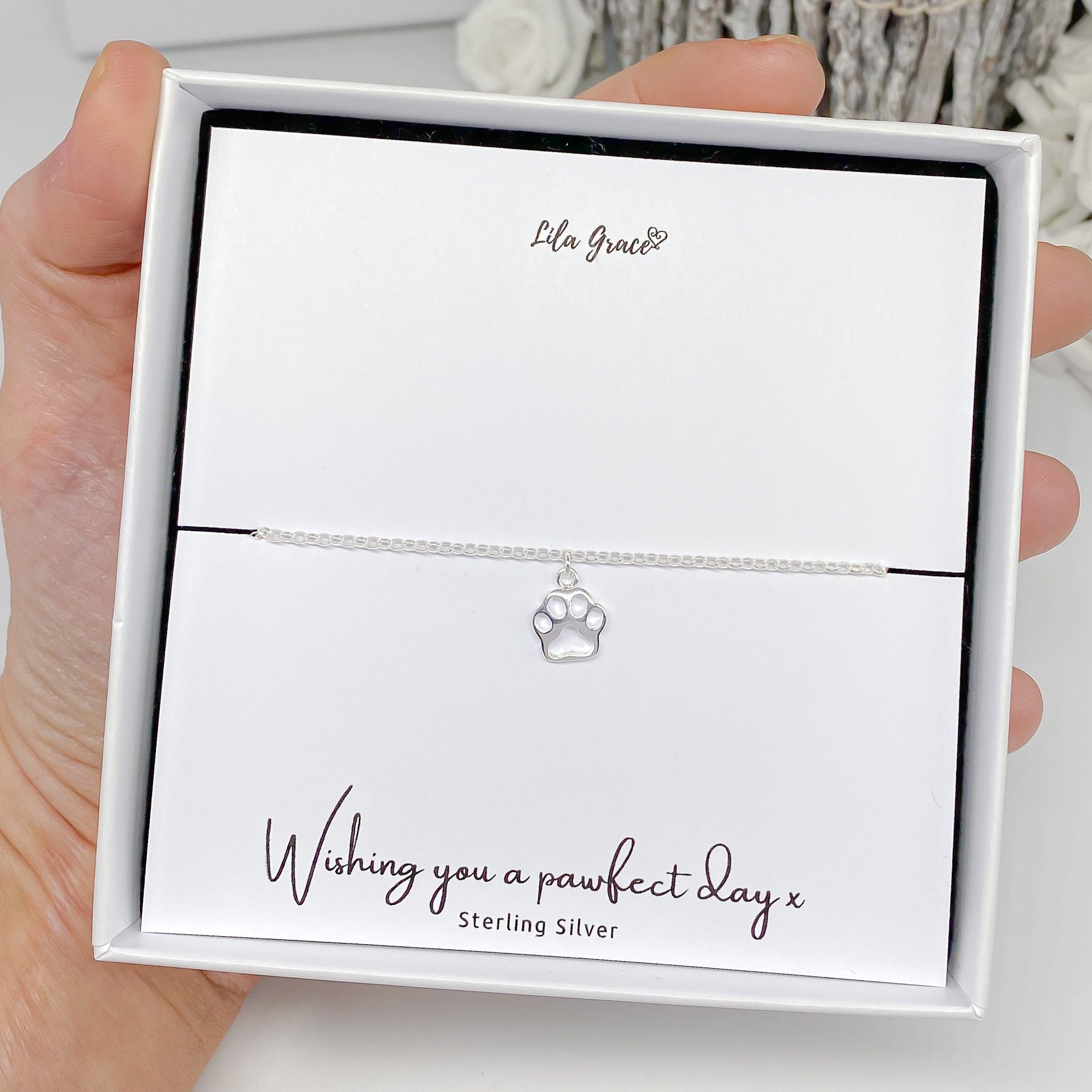 CUPENDA Pfotenabdruck Armband 925 Silber - Mit Türkis Und Unendlichkeitssymbol