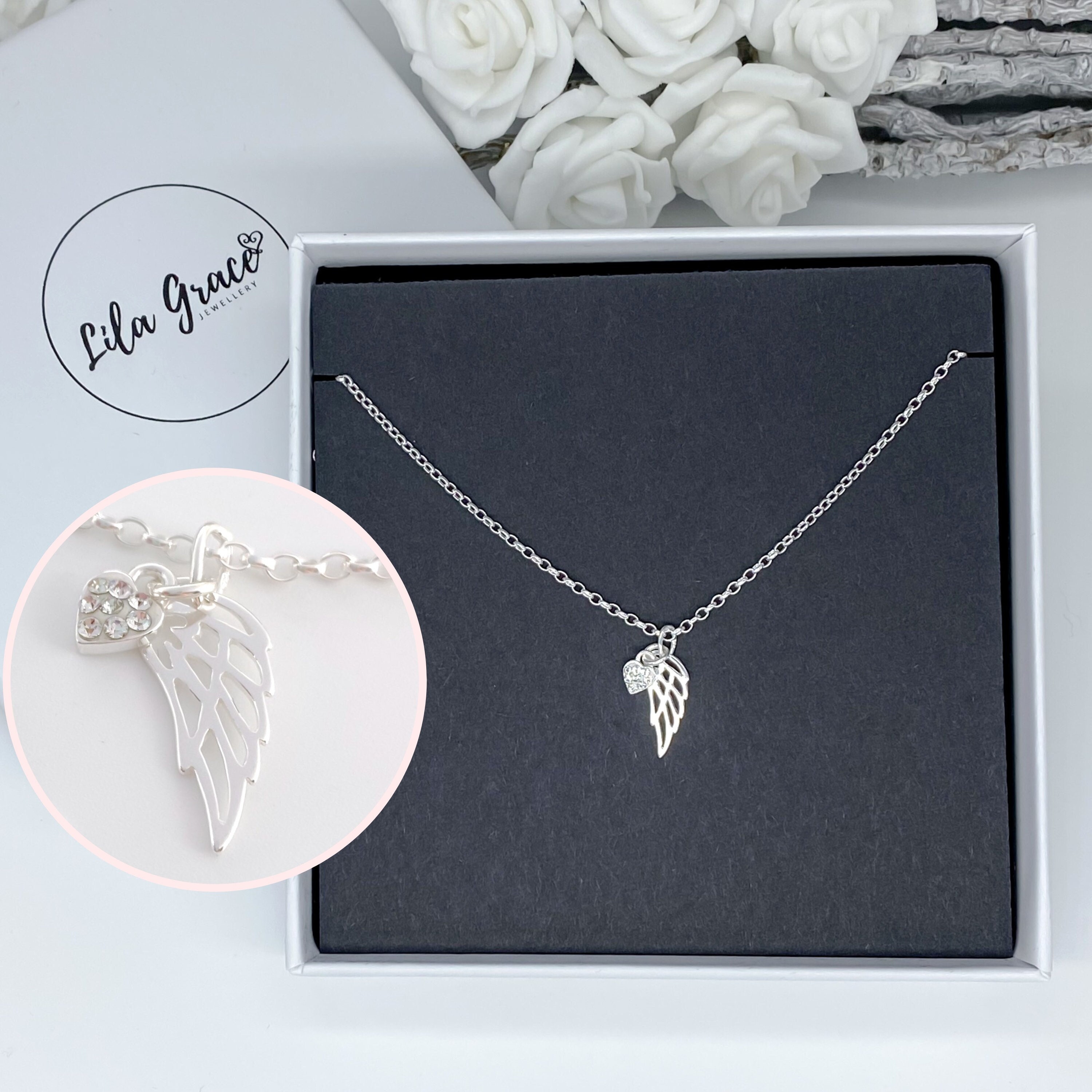 18 und für Silber Etsy Frauen sie Geschenk 16 Zoll Engel Österreich - Herz Flügel 14 Mini Mädchen 24 Geschenke Memory Schmuck Halskette Sterling 20 Ketten Flügel