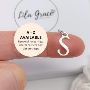 Sterling Silver Script Letter Charm – Initial Pendant with Clasp