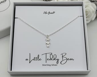 Sterling Silver Teddy Bear Necklace - Choose your Chain Length Jewellery