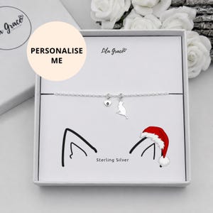 Sterlingzilveren kerstkatletterarmband - gepersonaliseerde initialensieraden