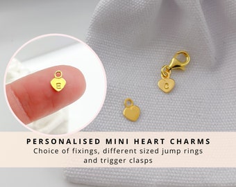 24k Gold Plated Sterling Silver Letter Initial Heart Pendant Charm - Clip on Name for Bracelet Necklace Anklet Jewellery - Trigger Clasp