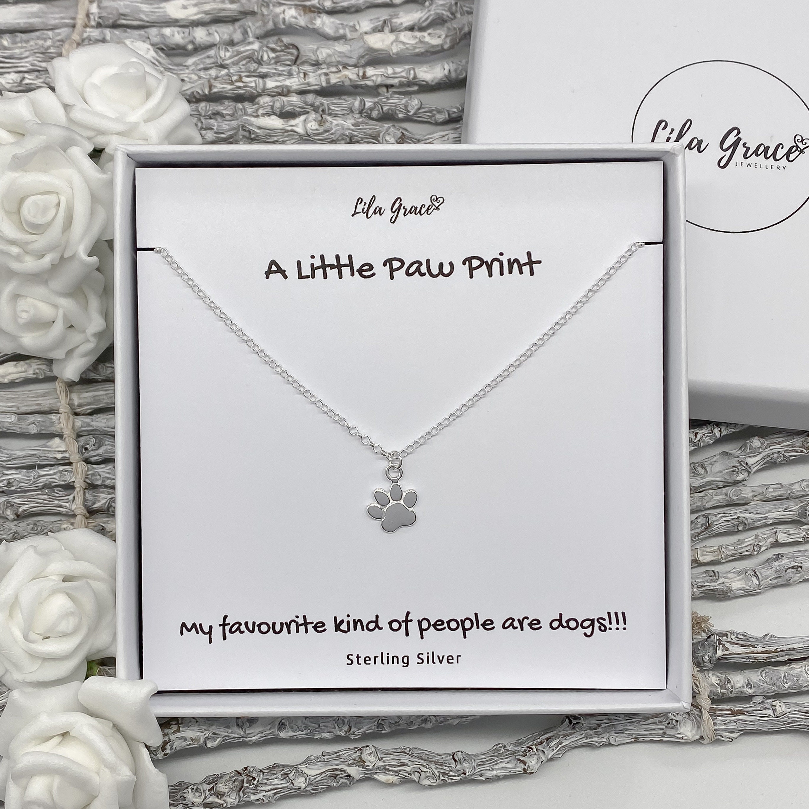 Pet Paw Print Necklace - Custom Engraving – Studio Engravings