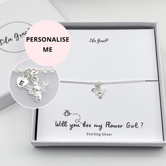 Personalised flower store girl bracelets