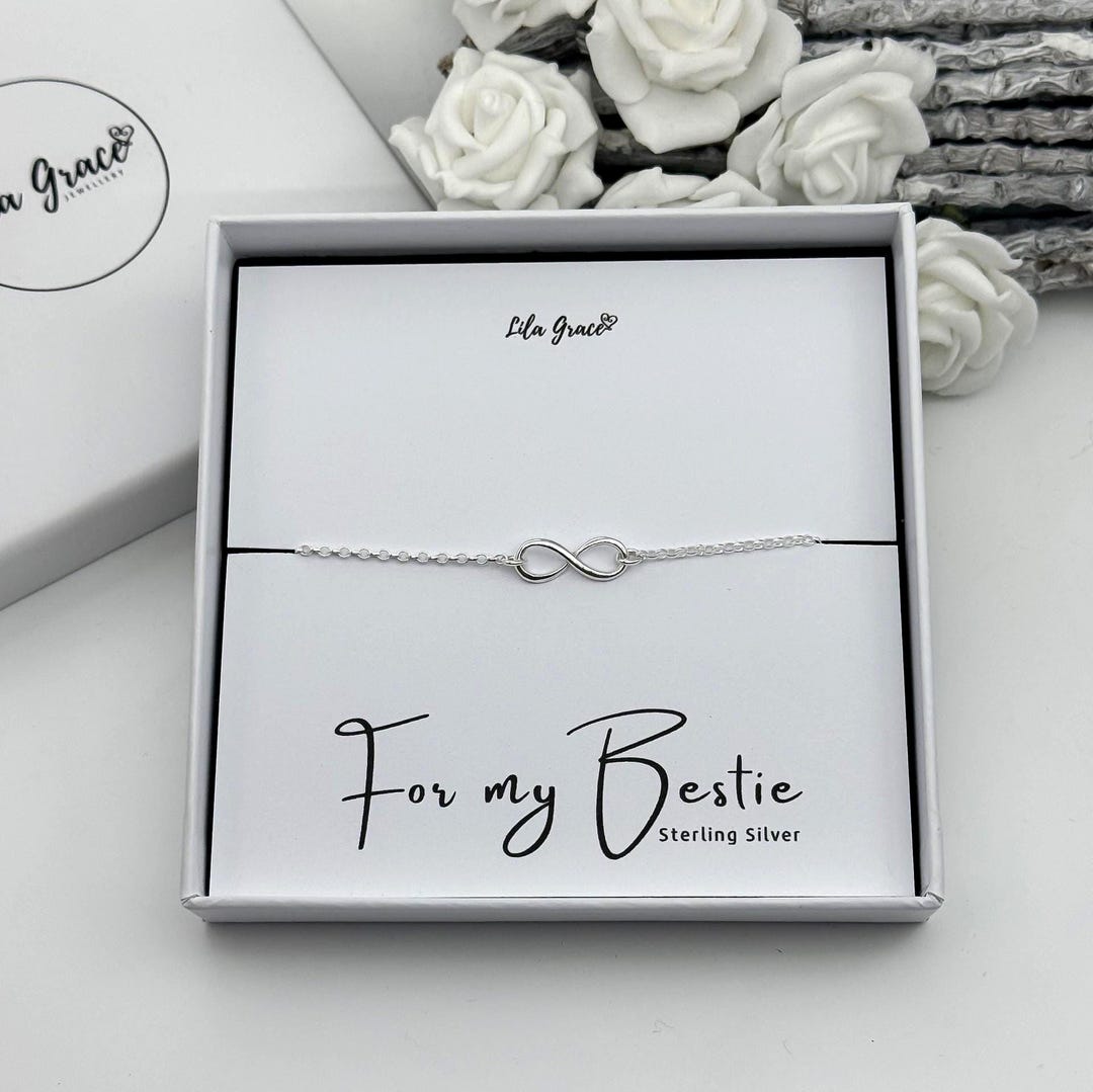 Sterling Silver Bestie Infinity Bracelet - Choose Your Size Friendship ...
