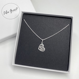 Sterling Silver Heart Necklace Gift for her - Womens Girls Dainty Necklace Jewellery Christmas Birthday Gifts - 14 16 18 20 24 inch chains
