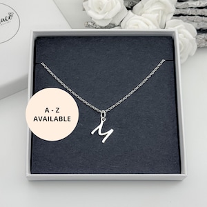 Sterling Silver Initial Necklace - Personalised: Choose your Letter Pendant