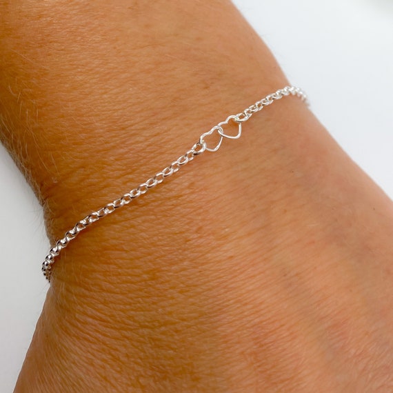 Silver link bracelets women's best sale