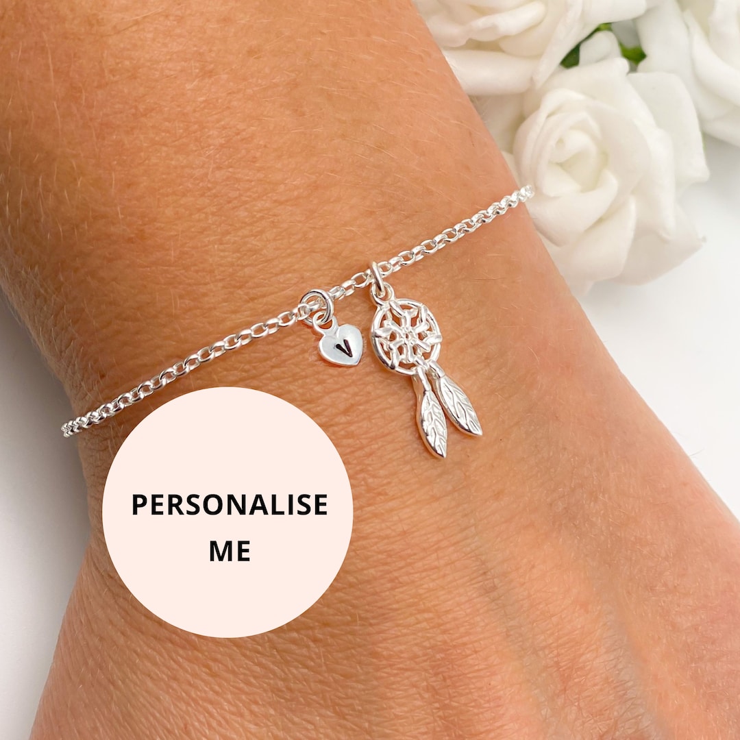 Sterling Silver Dream Catcher Personalised Bracelet Ladies