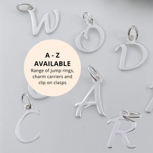 Sterling Silver Script Letter Charm: Choose your Italic Initial Pendant