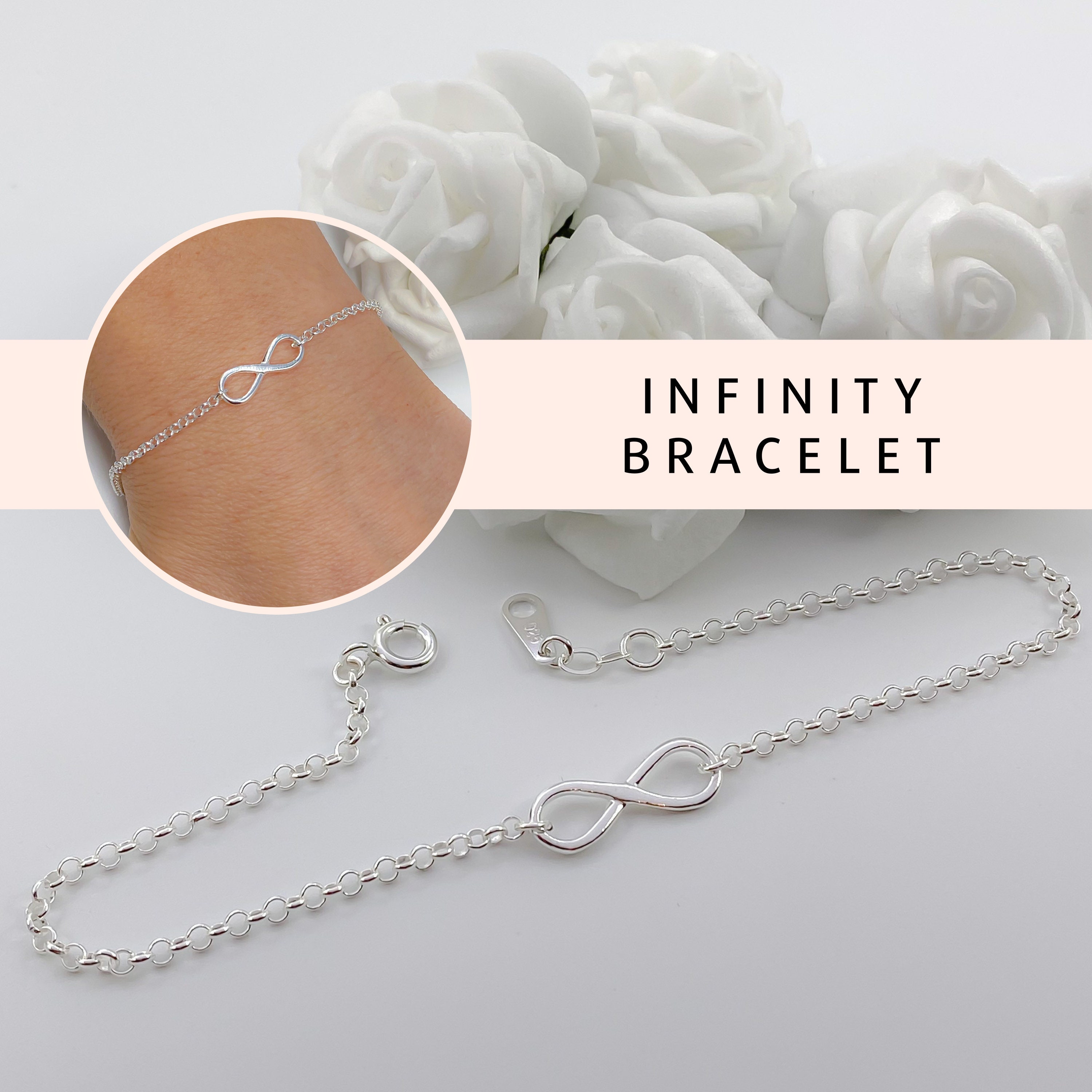 14K Infinity Bracelet, Solid Gold Bracelet, Eternity Bracelet, Dainty 14K  Gold Bracelet, Rose Gold Infinity Bracelet, Gift, Anniversary, 9K - Etsy