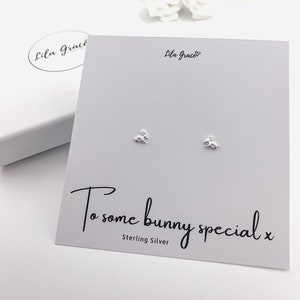 Sterling Silver Little Rabbit Stud Earrings - Gift for her Womens Girls StudsJewellery Thoughtful Pretty Cute Some Bunny Special Gifts