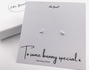 Sterling Silver Little Rabbit Stud Earrings - Gift for her Womens Girls StudsJewellery Thoughtful Pretty Cute Some Bunny Special Gifts