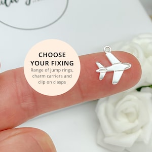 Colgante de avión de plata de ley - Accesorio colgante con clip: regalo de joyería para viajes