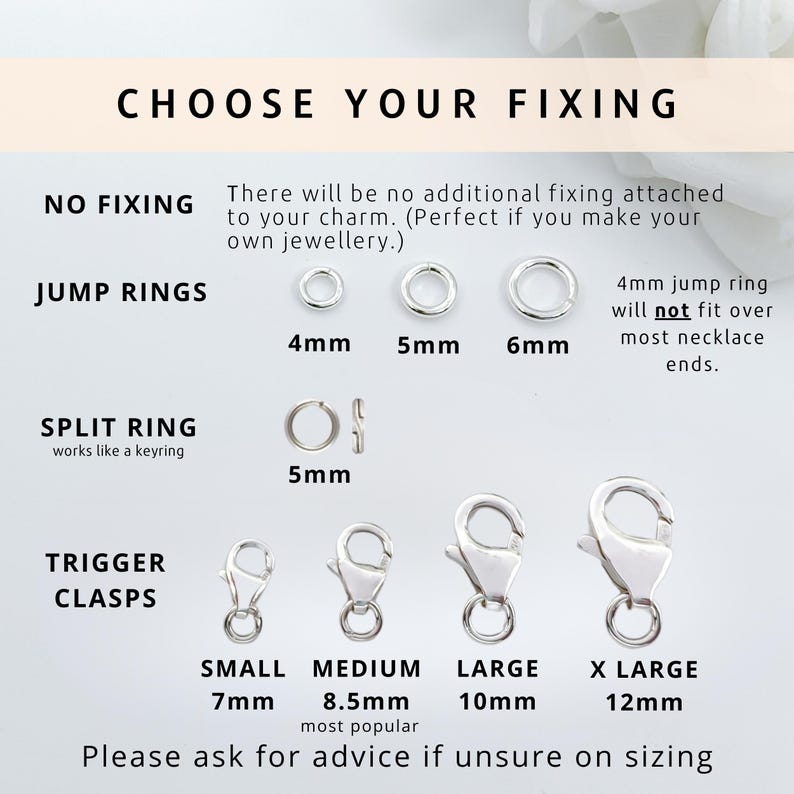 Sterling Silver Letter Initial Pendant Charm Clip on Name for Bracelet