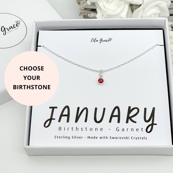 Swarovski january birthstone necklace online