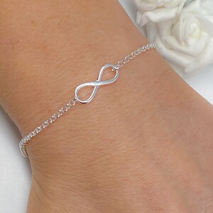 sterling silver infinity linked bracelet