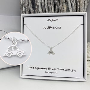 Sterling Silver Little Car Necklace - Personalised Womens Girls Camper Jewellery Gift for her Birthday Christmas - Life vw lover Travelling