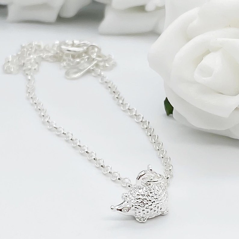 Sterling Silver Hedgehog Necklace Cute Birthday Gift for her Womens Girls Dainty Necklace Hoglets hedgehog Christmas Birthday Gifts