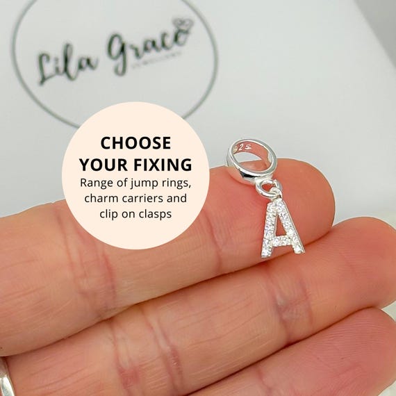 Pendentif Ancien En Argent Massif 925 Avec Lettre U - Zirconium, Occasion, Pièce Unique