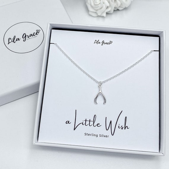 Sterling Silver Wishbone Necklace, Sterling silver chain - wishbone pendant.  | eBay