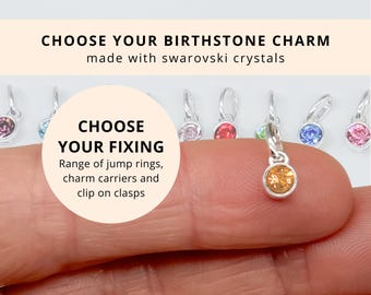 Sterling Silver November Topaz Birthstone Pendant - Clip on Swarovski Crystal Jewellery Gifts