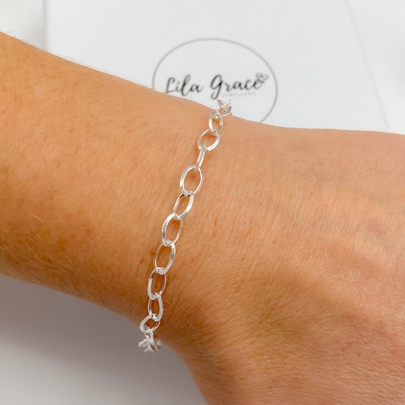Silver oval link bracelet hotsell