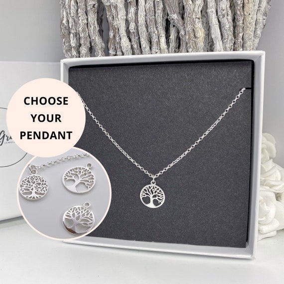Buy Tree of Life Necklace Pendant Jewelry,Sterling Silver Necklaces for  Women Family Tree Charm Pendant with 18