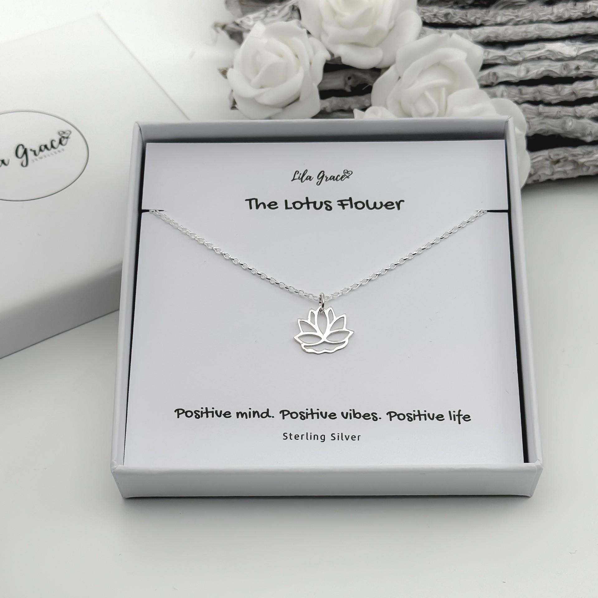 Sterling Silver Lotus Flower Pendant Necklace - Choose Your Chain