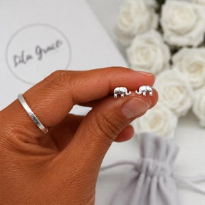 Sterling Silver Elephant Mini Stud Earrings: Animal Jewellery