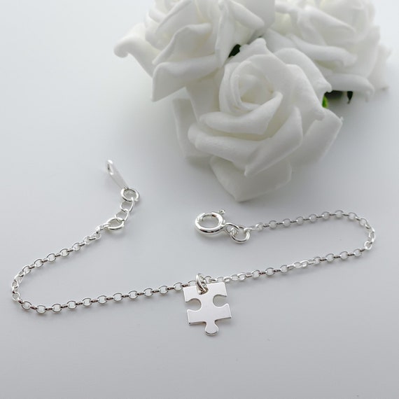 Pulsera De Plata De Ley Con Piezas De Rompecabezas: Un Regalo De Amistad Para Tu Alma Gemela. - España