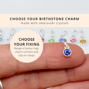 Sterling Silver September Sapphire Birthstone Charm - Blue Clip on Pendant Jewellery