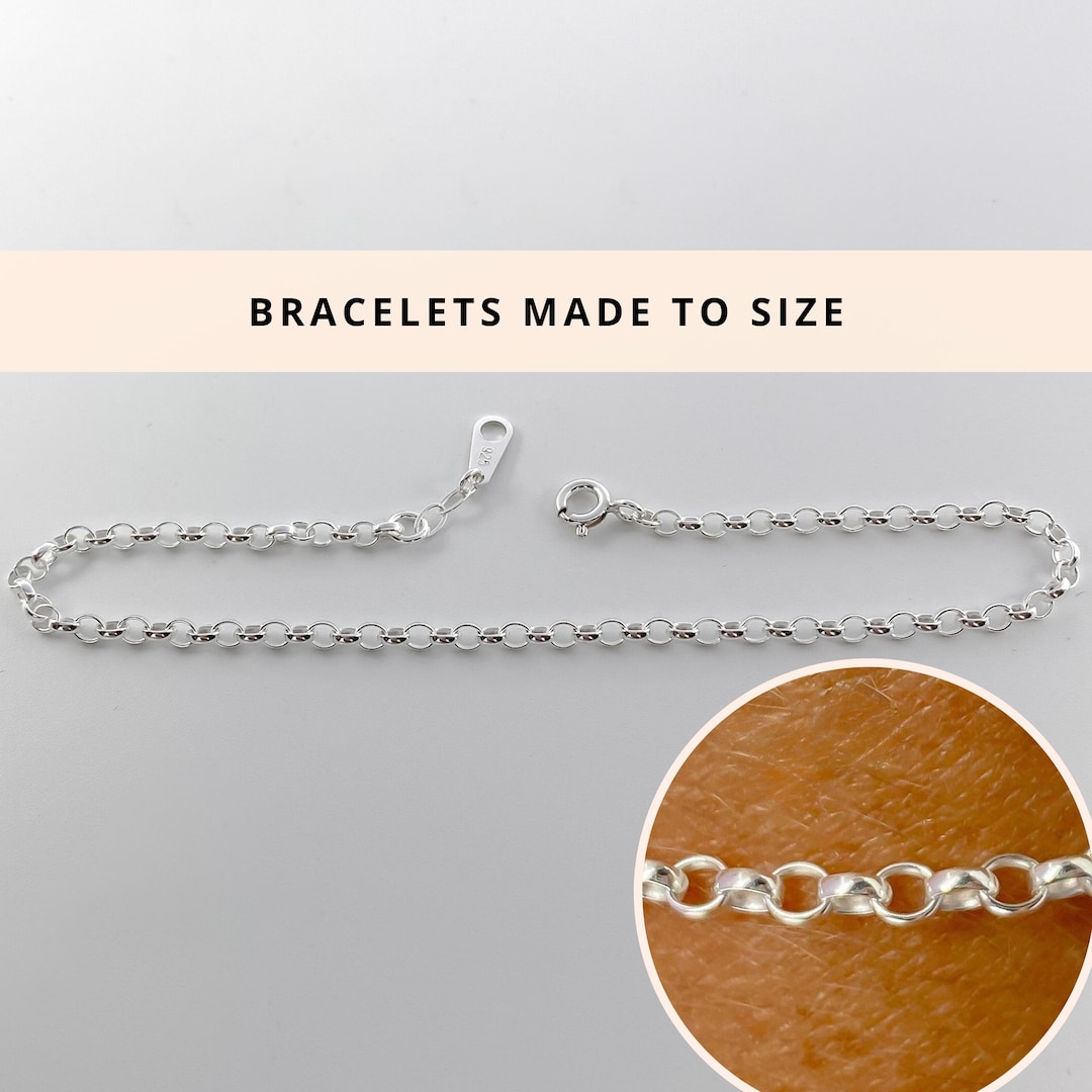 Sterling Silver Chain Bracelet Made to Measure Range of Sizes Extra