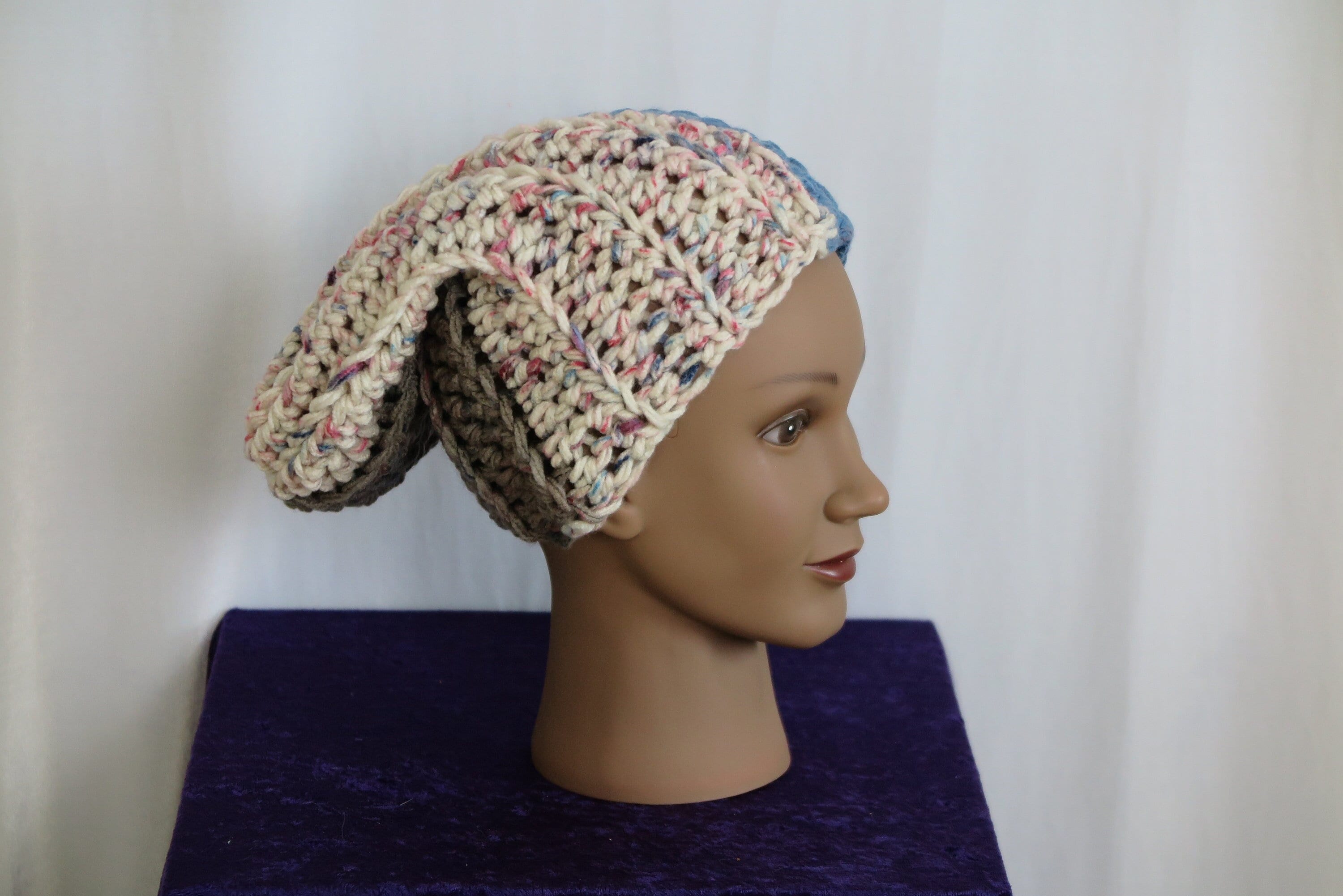 Unisex Multi-Color Crocheted Boho Slouchy or Beanie | Etsy