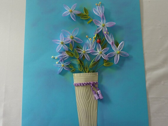 Table Vase With Flowers Quilling Etsy