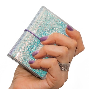Holographic Card Holder Wallet: Handmade PVC Leather, 32 Pockets