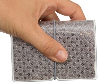 Sequin Silver Card Holder Wallet: Handmade PVC Leather Organizer