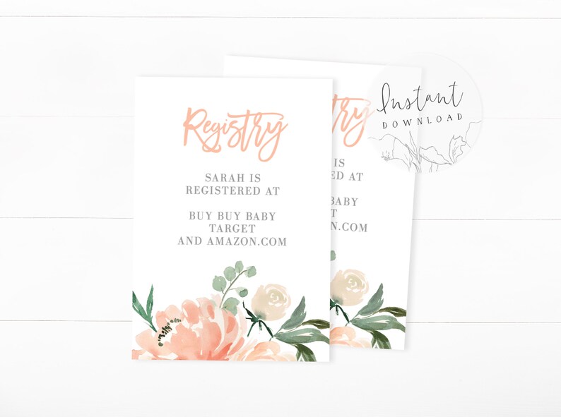 baby shower registry inserts