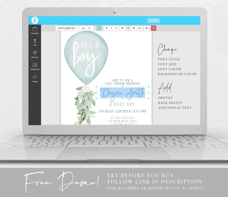 Black and White Editable W002 Minimalist Save the Date Template Save the Date with Photo Modern Save the Date Cards Instant Download