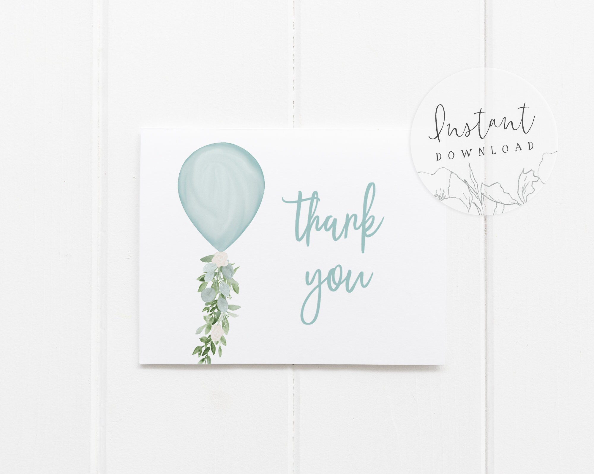 Printable Thank You Card Template Instant Download Baby Etsy