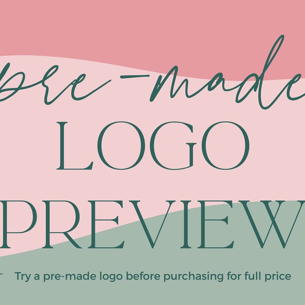 Pre-made logo preview | Try Before You Buy Logo | Logo Design | Preview Logo | Sample Proof Image | Business Name | Example Logo Design