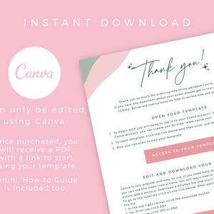 Pink Retro Thank You Card Template | Editable in Canva (digital ...