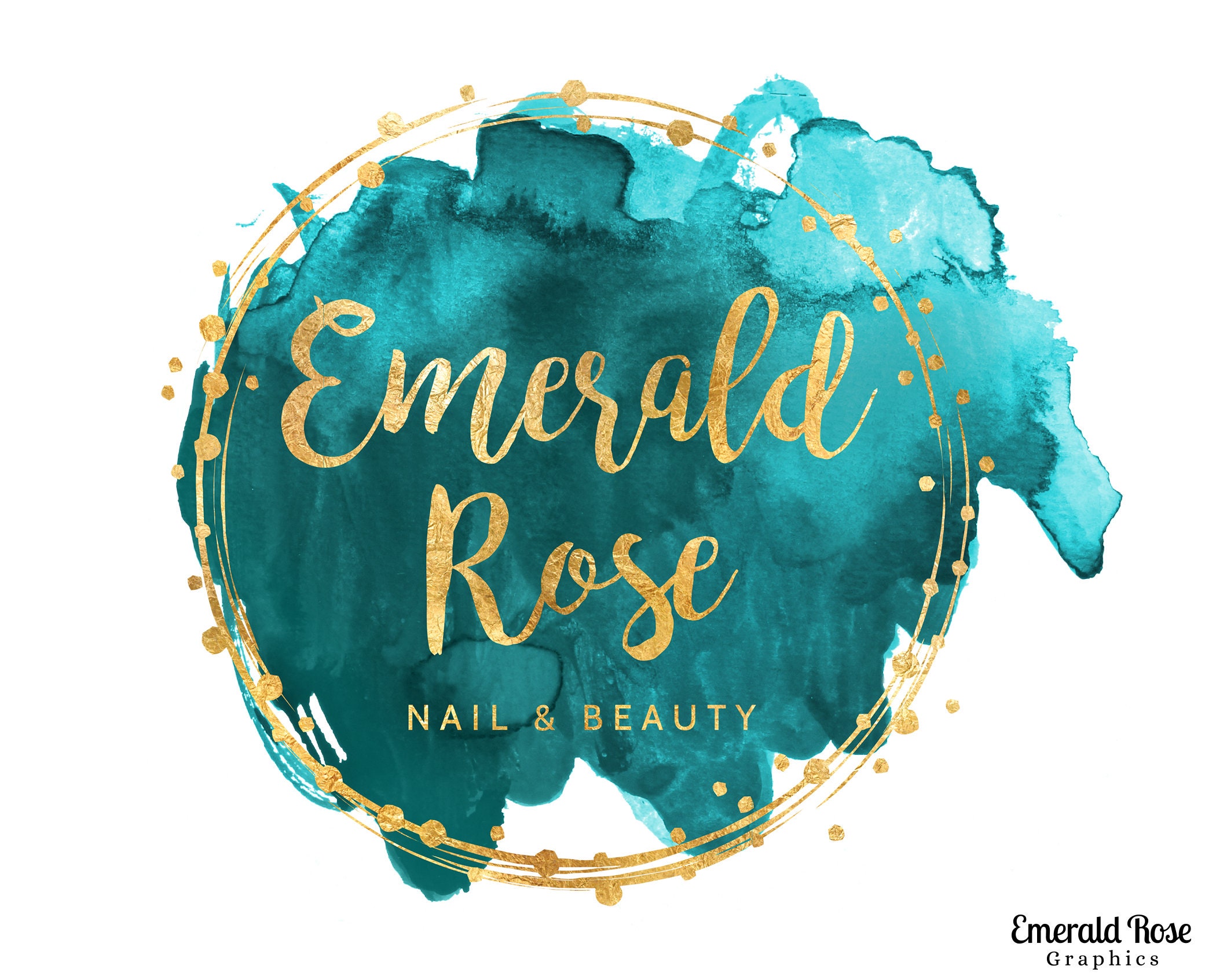 Pre made Teal and Gold Logo Website Logo Business Logo