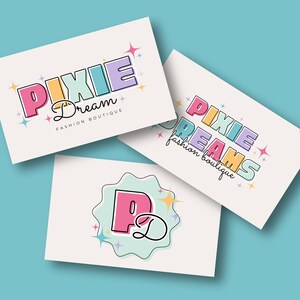 Retro Pastel Rainbow Logo Template | DIY Editable Canva Design - Etsy