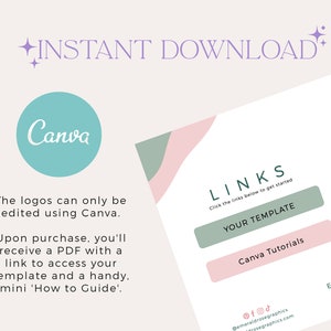 Retro Pastel Rainbow Logo Template | DIY Editable Canva Design - Etsy