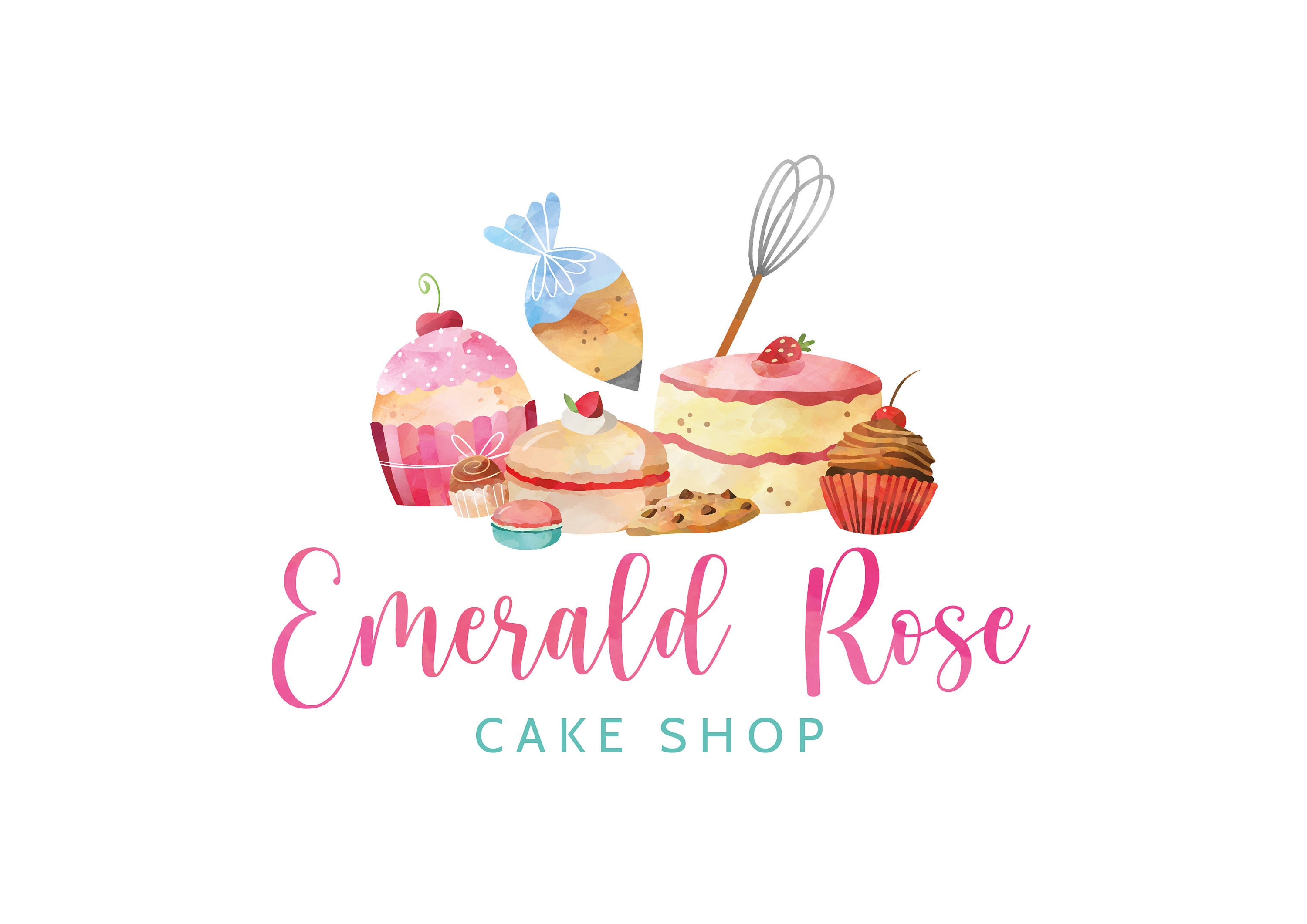 Cake Shop Logo Design Pre made Modern Logo Cupcake logo Etsy