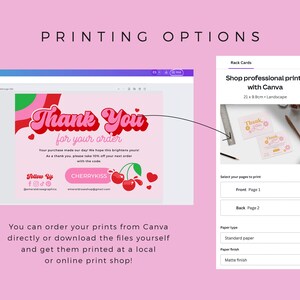Thank You Card | Pink Red Cherry Editable Canva Template- Retro Y2K ...