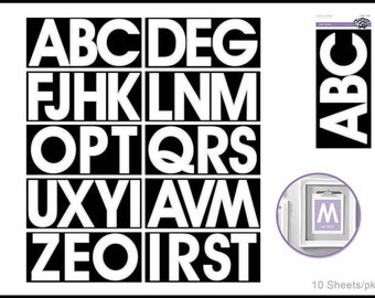 4.5" Large Alphabet Letters Font Stickers - Caps White