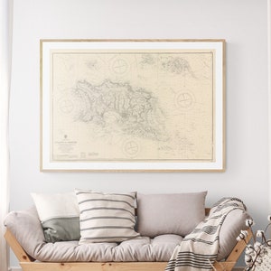 Jersey Vintage zeekaart giclee fine-art print - Kanaaleilanden 1914 ed